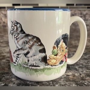 Cat Design Ceramic Mug vintage by Potpourri Press